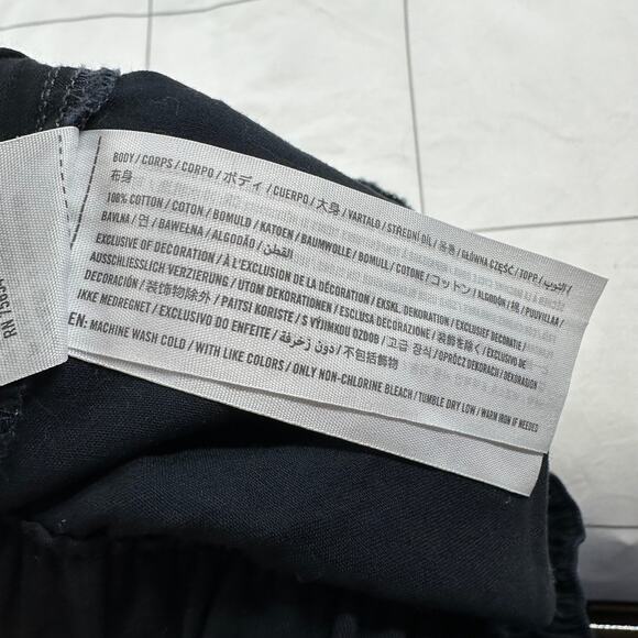 Abercrombie & Fitch Pants Women Large Black Jogger Cotton Baggy Ankle Drawstring - Picture 6 of 12